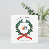 Carte de Noël du logo d'affaires de la courge de N (Debout devant)