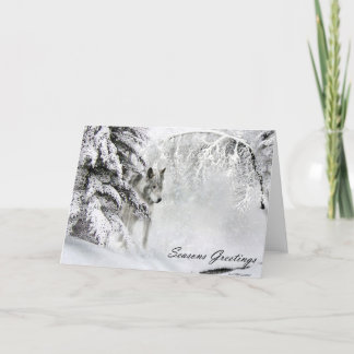 carte de noël du loup