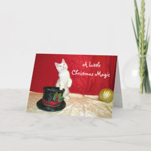 Carte de Noël du Maine Coon Casquette magique de B