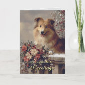 Carte de Noël du mignon chien Collie (Devant)