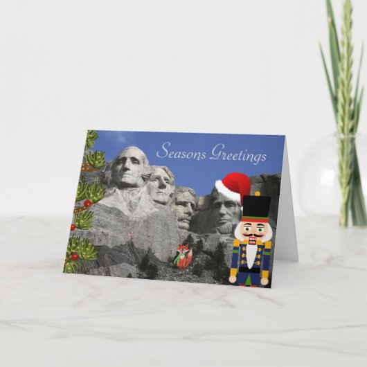 Carte de Noël du mont Rushmore (Devant)