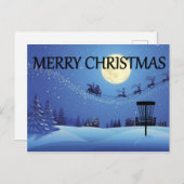 Carte de Noël du panier de golf de disque (Devant / Derrière)