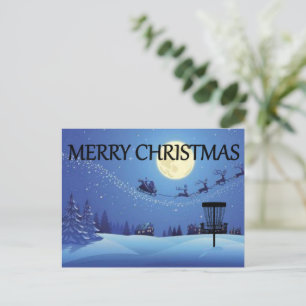 Carte de Noël du panier de golf de disque