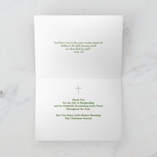 Carte de Noël du Pasteur (Intérieur)