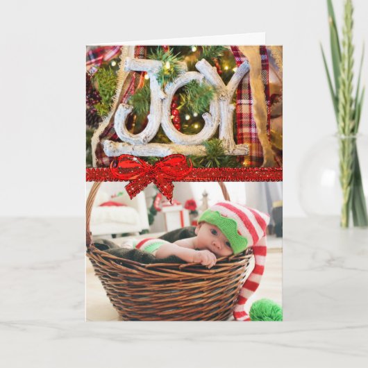 Carte de Noël du pays de joie avec votre propre ph (Devant)
