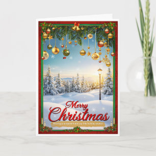 Carte de Noël du paysage festif