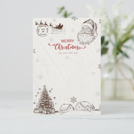 🎅 Carte de Noël du Père Noël (Debout devant)