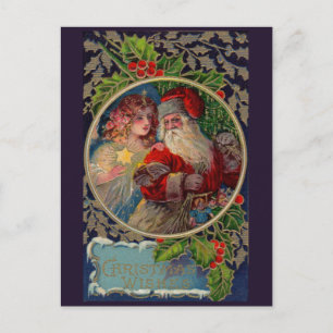 Carte de Noël du Père Noël 1912 et de l'ange étoil