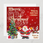 Carte de Noël du Père Noël Joyeux (Devant / Derrière)