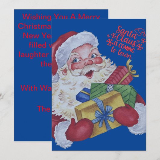 Carte de Noël du Père Noël personnalisée, (Devant / Derrière)