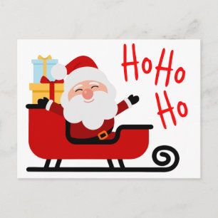 Carte de Noël du Père Noël qui rit joyeusement