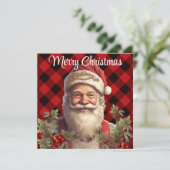 Carte de Noël du Père Noël Saint Nicolas (Debout devant)