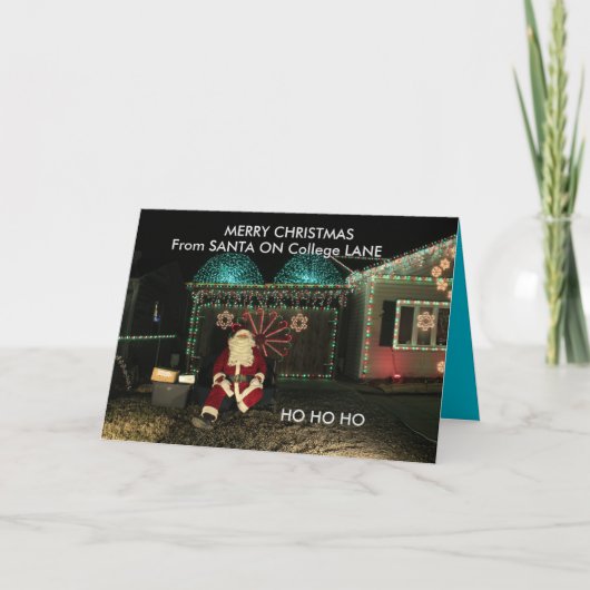 Carte de Noël du Père Noël sur College Lane (Devant)