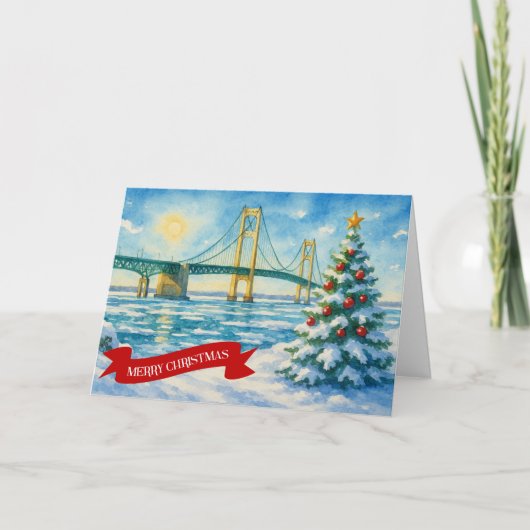 Carte de Noël du pont Mackinac (Devant)
