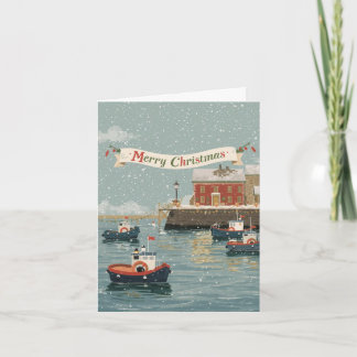 Carte de Noël du port des canots de sauvetage