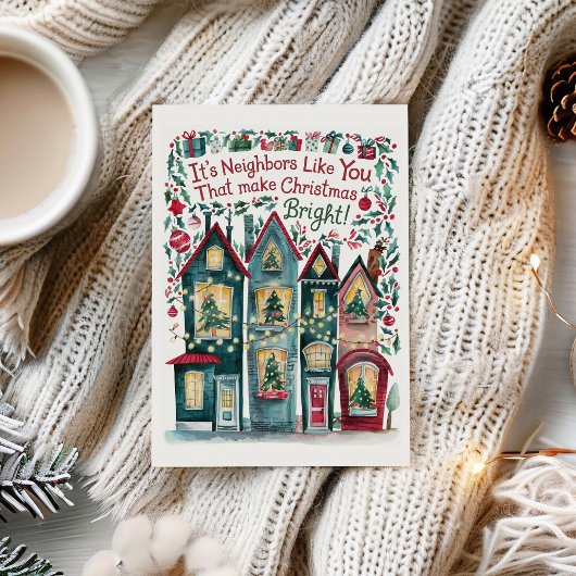 Carte de Noël du quartier Watercolor