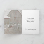 Carte de Noël du tracteur et de la grange (Intérieur)