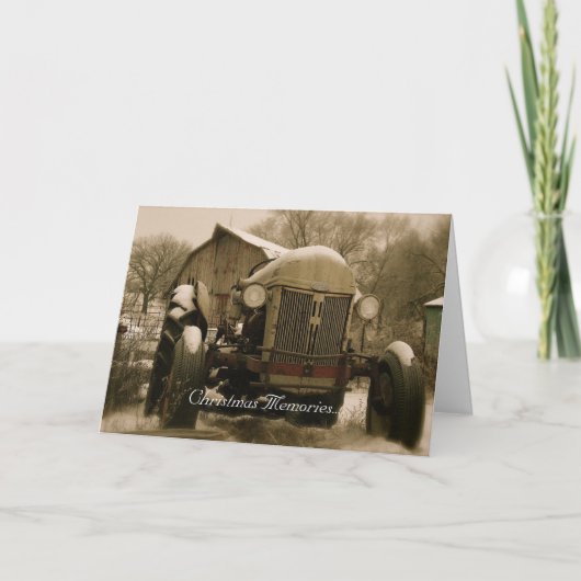 Carte de Noël du tracteur : Vieux souvenirs du tra (Devant)