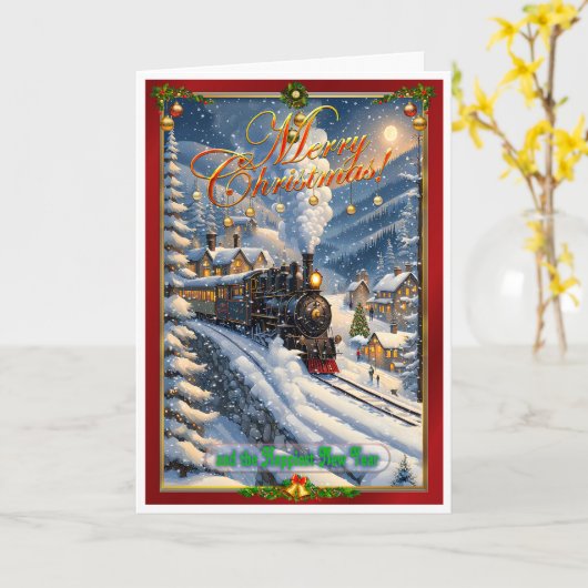 Carte de Noël du train (Fleur jaune)