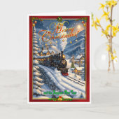 Carte de Noël du train (Fleur jaune)