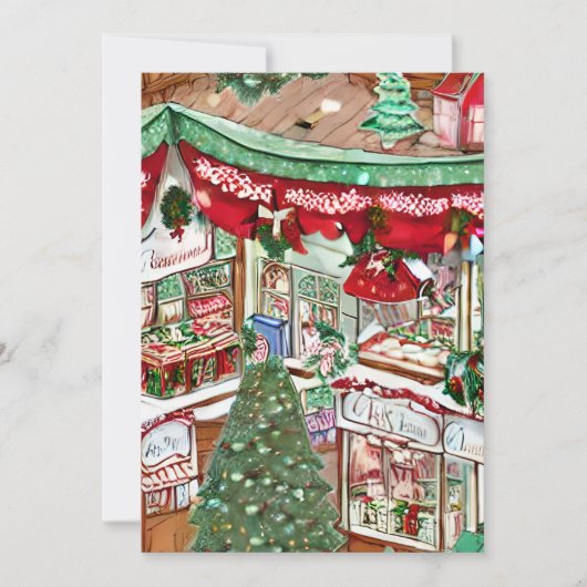 Carte de Noël du village de neige (Devant)