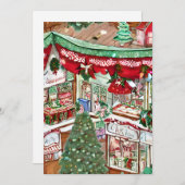 Carte de Noël du village de neige (Devant / Derrière)