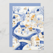Carte de Noël du village d'hiver enchanteresse (Devant / Derrière)