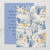 Carte de Noël du village enneigé fantaisiste (Devant / Derrière)