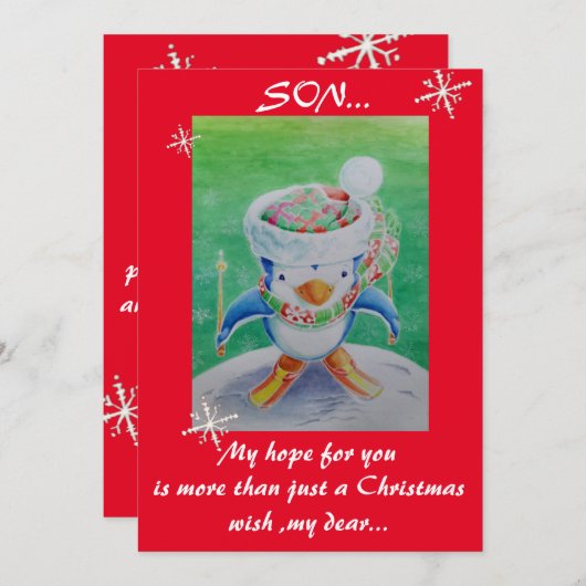 Carte de Noël d'un fils (Devant / Derrière)