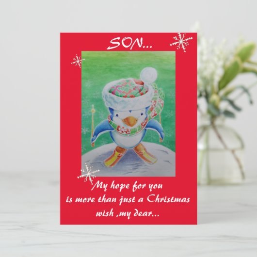 Carte de Noël d'un fils (Debout devant)