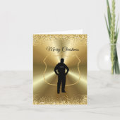 Carte de Noël d'un policier doré (Devant)