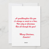 Carte de Noël d'une petite-fille (Dos)