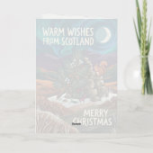 Carte de Noël Écossaise Cozy avec Chat (Dos)