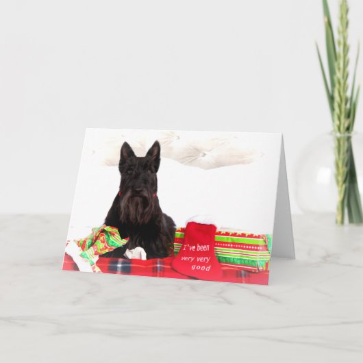 Carte de Noël écossaise Terrier (Devant)