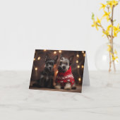Carte de Noël écossaise Terrier Puppies (Fleur jaune)