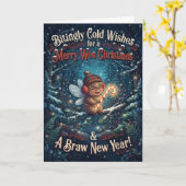Carte de Noël écureuil de nouvelle année Braw (Fleur jaune)