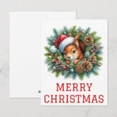 Carte de Noël Écureuil Mignon (Devant / Derrière)
