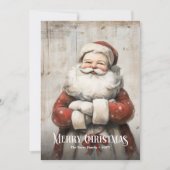 Carte de Noël éditable aquarelle rouge et blanc Sa (Devant)