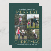 Carte de Noël éditable couleur collage propre et s (Devant / Derrière)