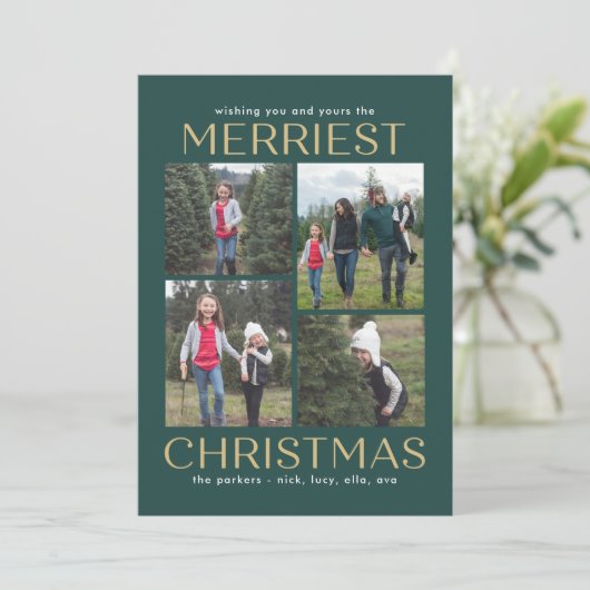 Carte de Noël éditable couleur collage propre et s (Debout devant)