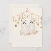 Carte de Noël éffrayant Ghost Cat (Devant / Derrière)