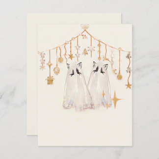 Carte de Noël éffrayant Ghost Cat