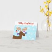 Carte de Noël Élan de Noël (Fleur jaune)