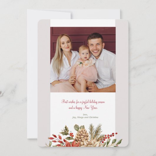 Carte de Noël Elegance Photo Holiday (Devant)