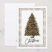 Carte de Noël élégant sapin de Noël  Joyeux Noël (Devant / Derrière)