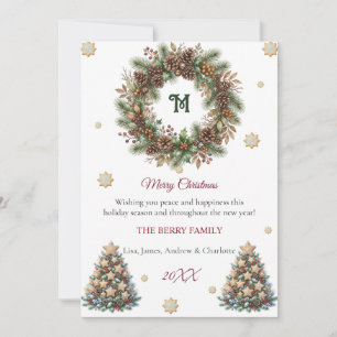 Carte de Noël élégante à l'aquarelle pour la famil