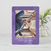 Carte de Noël élégante aquarelle Ultra Violet (Debout devant)