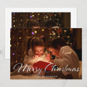 Carte de Noël élégante argentée Fausse Joyeux Noël (Devant / Derrière)