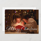 Carte de Noël élégante argentée fausse pour les fê (Devant / Derrière)