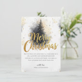 Carte de Noël élégante avec aquarelle dorée (Debout devant)